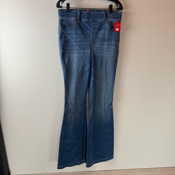 New SPANX Flare Jeans Vintage Indigo Business Casual Women’s Size Large Tall NWT - Picture 3 of 13